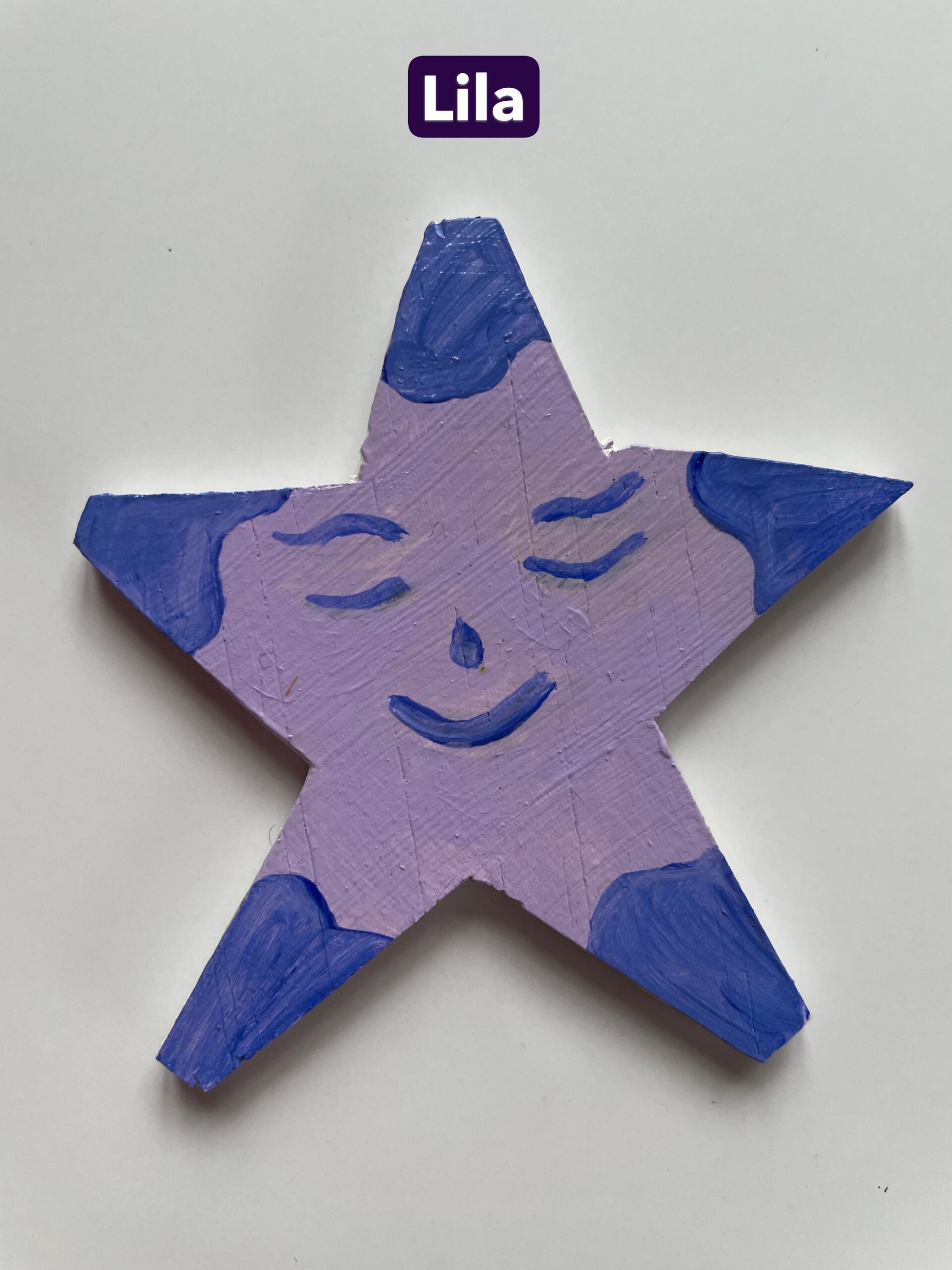 Figurină lemn cu magnet “steluțe asimetrice” - lila