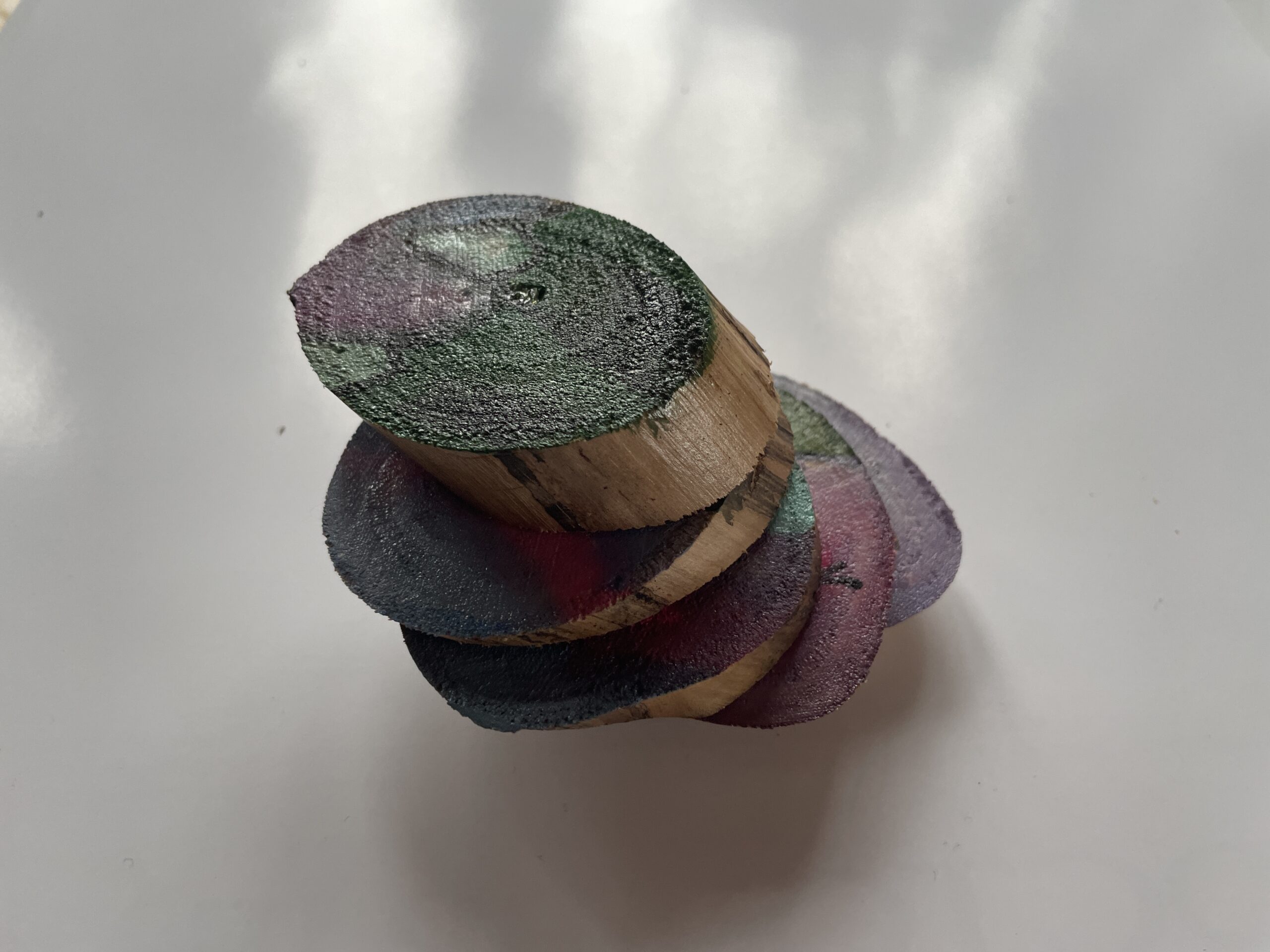 Set 5 rondele nuc “Păsări migratoare” - ramură spirală